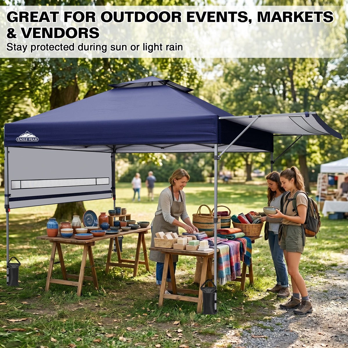 17x10 Pop up Gazebo Canopy Tent, Dual Awnings - Eagle Peak®