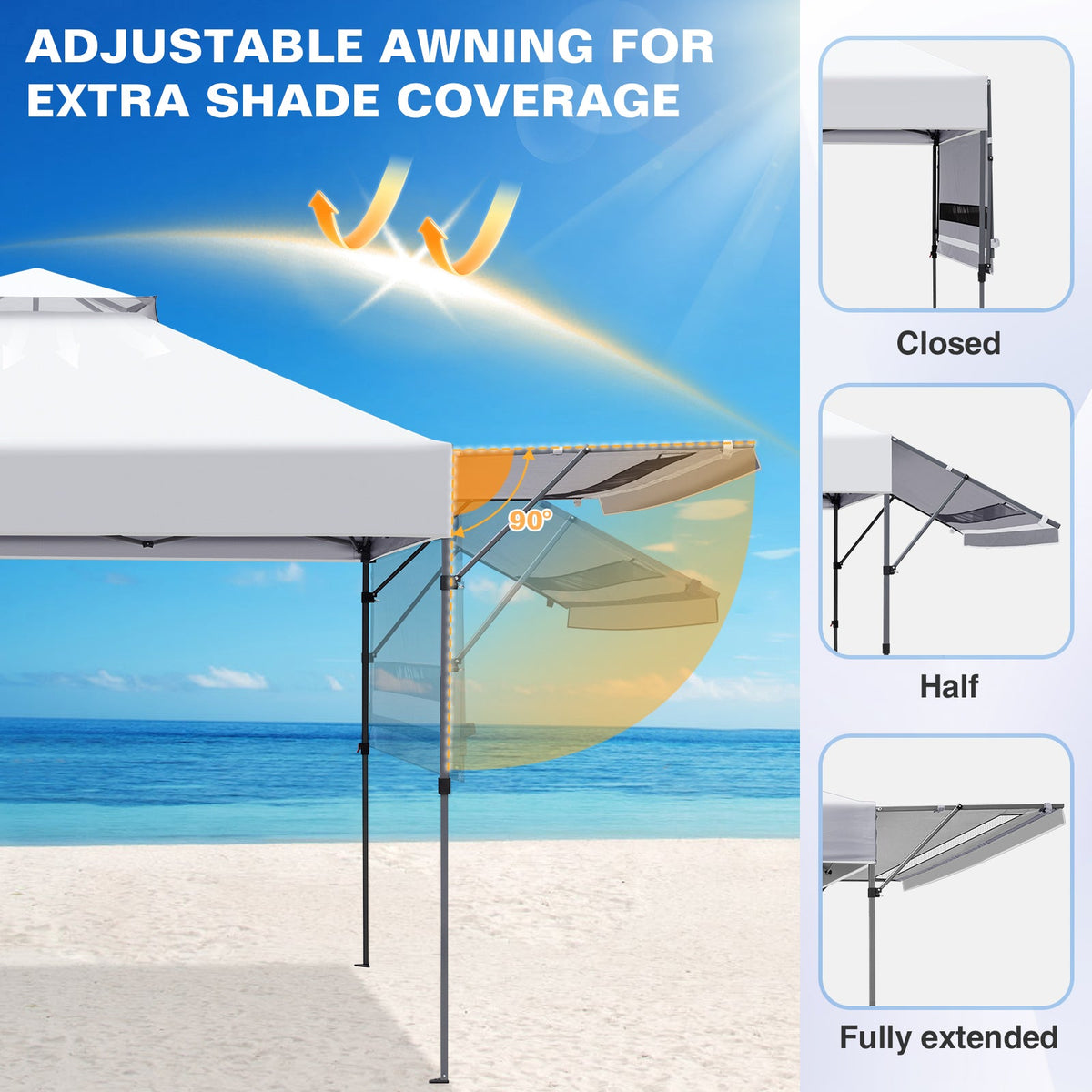 17x10 Pop up Gazebo Canopy Tent, Dual Awnings - Eagle Peak®