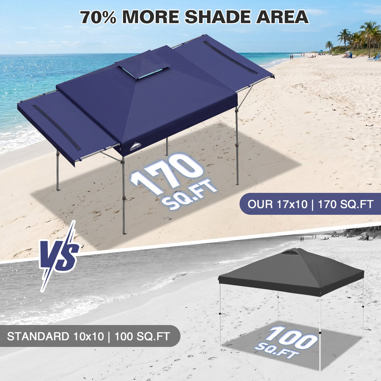 17x10 Pop up Gazebo Canopy Tent Outdoor Instant Canopy Shelter - Eagle Peak®