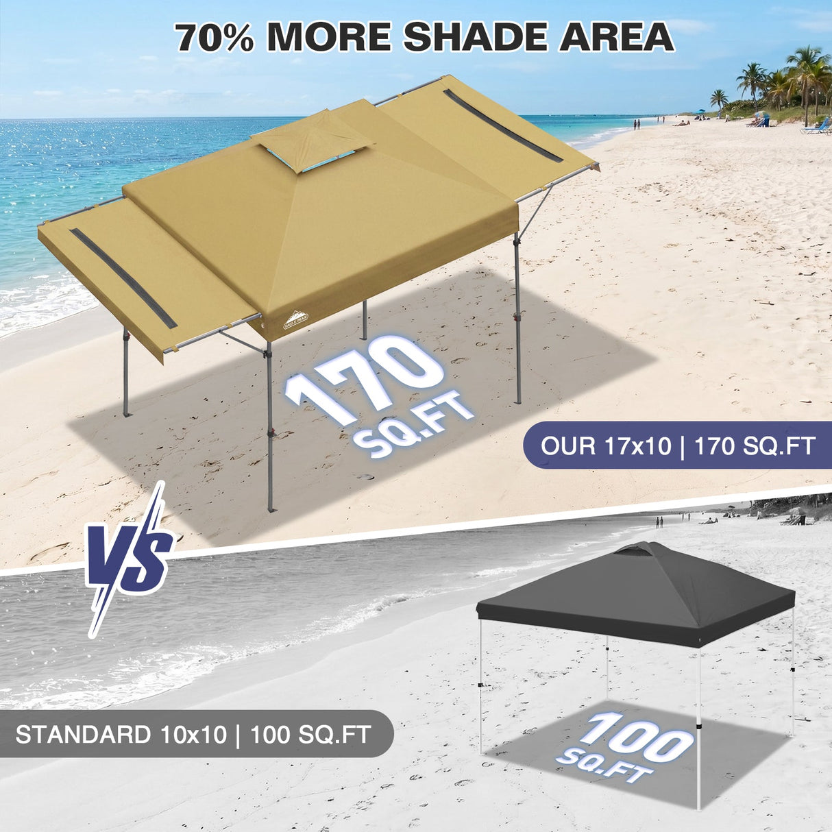 17x10 Pop up Gazebo Canopy Tent Outdoor Instant Canopy Shelter - Eagle Peak®