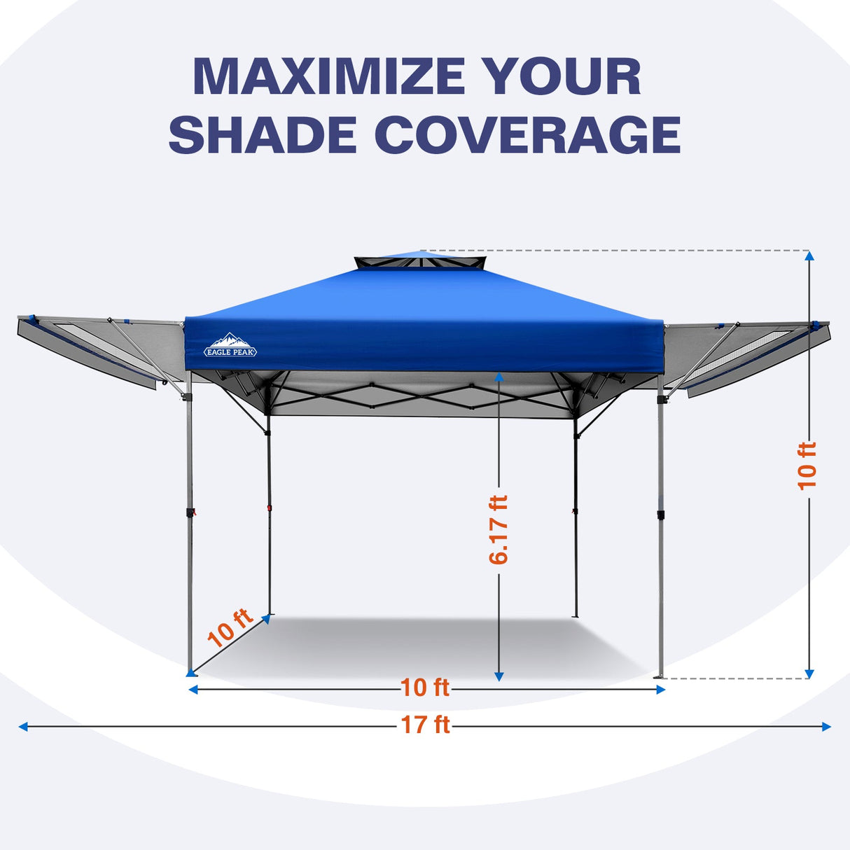 17x10 Pop up Gazebo Canopy Tent Outdoor Instant Canopy Shelter - Eagle Peak®