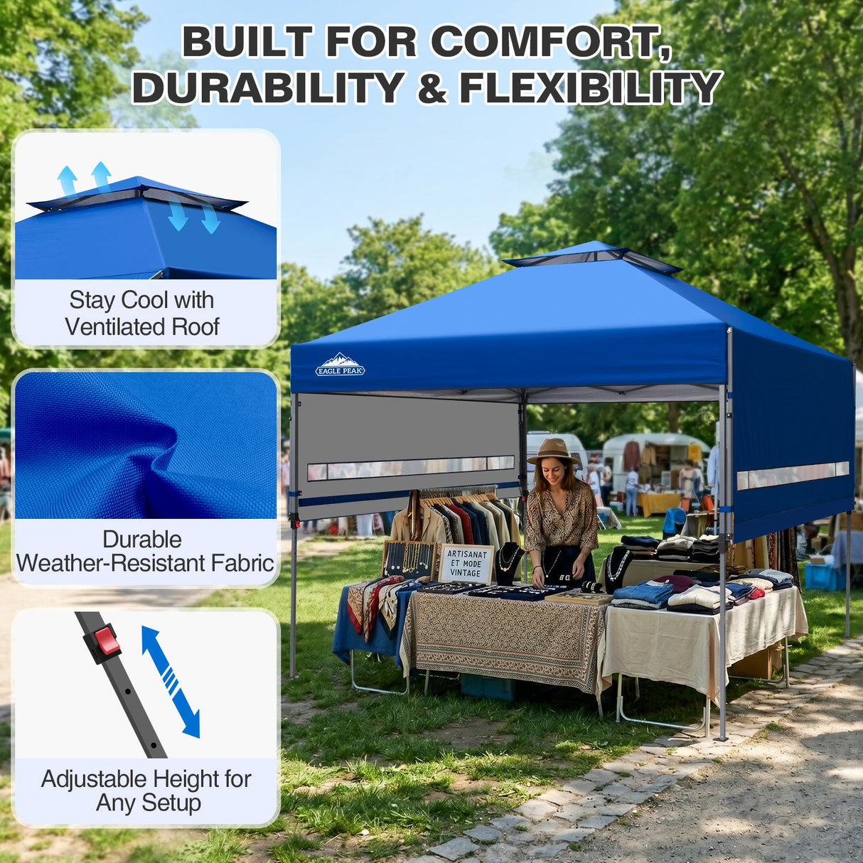 17x10 Pop up Gazebo Canopy Tent Outdoor Instant Canopy Shelter - Eagle Peak®