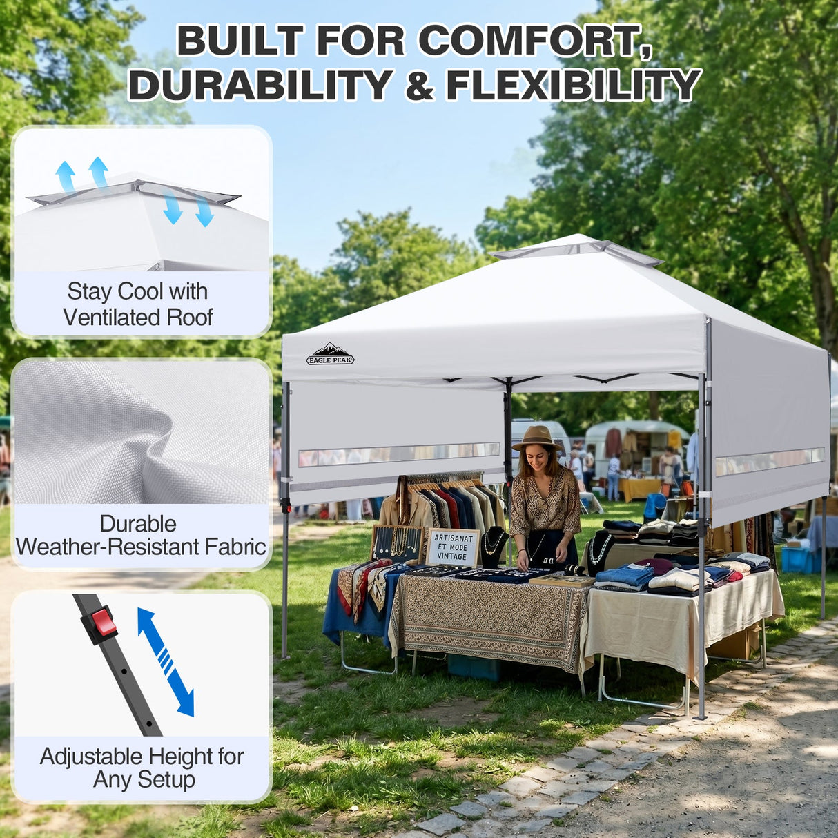 17x10 Pop up Gazebo Canopy Tent Outdoor Instant Canopy Shelter - Eagle Peak®