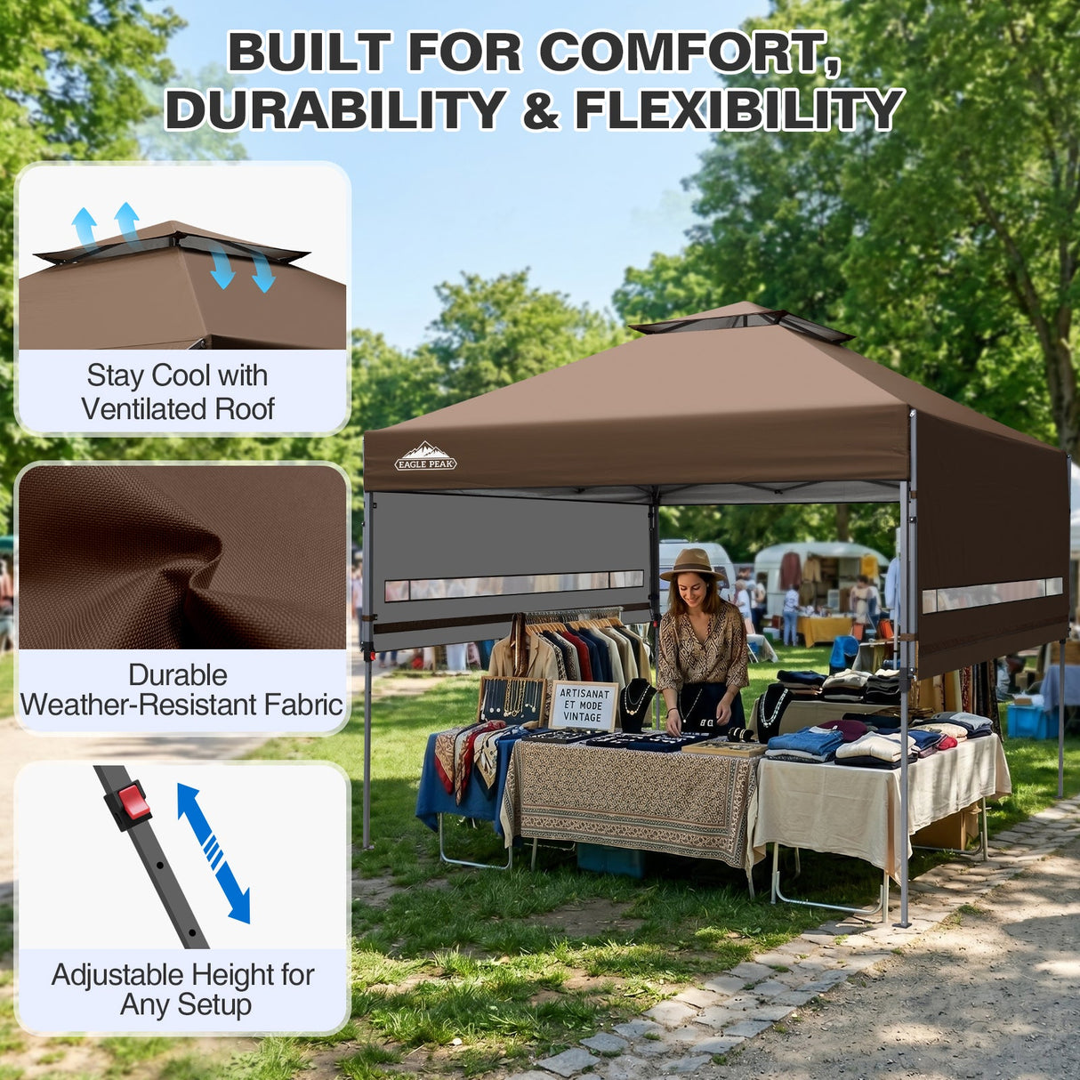 17x10 Pop up Gazebo Canopy Tent Outdoor Instant Canopy Shelter - Eagle Peak®