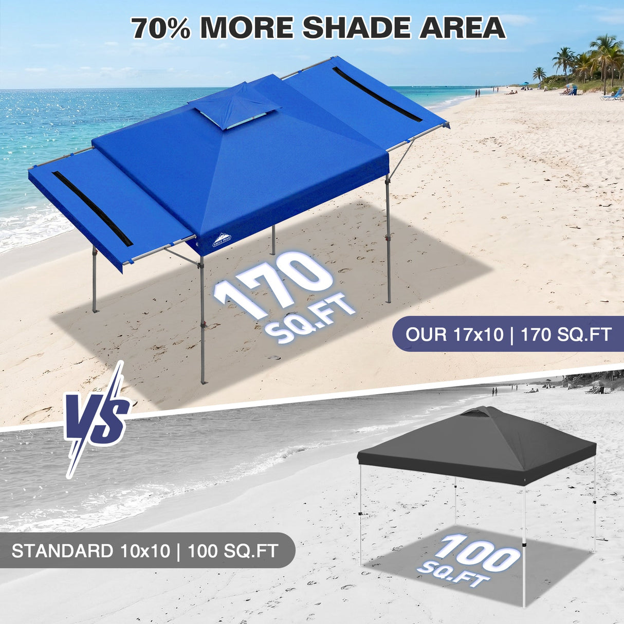 17x10 Pop up Gazebo Canopy Tent Outdoor Instant Canopy Shelter - Eagle Peak®