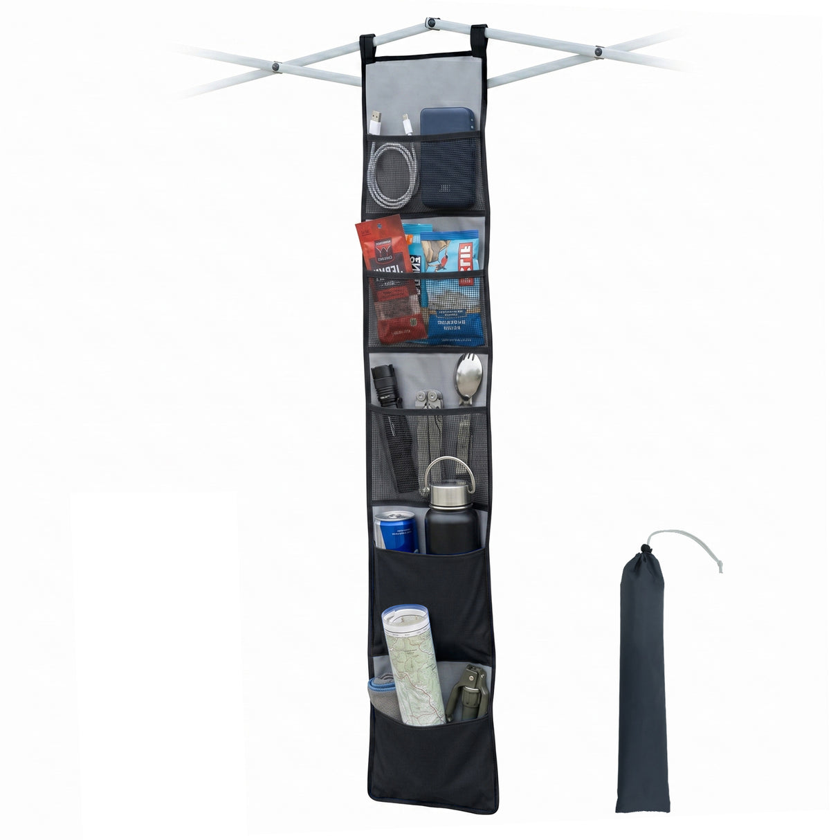 Hanging Storage Organizer for Canopy or Camping, Black