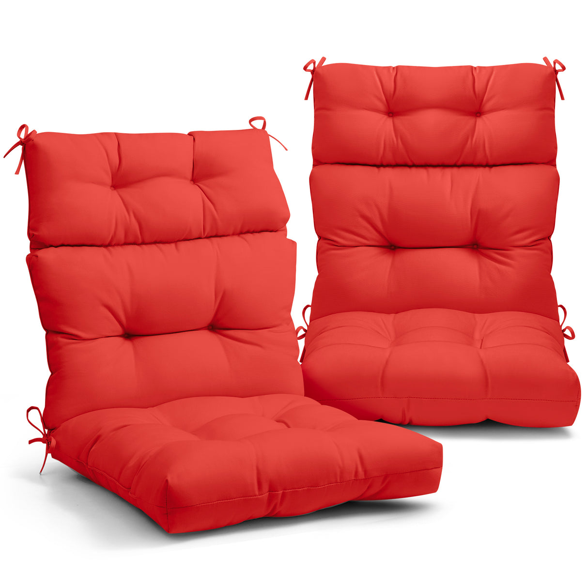 Tufted Outdoor/Indoor High Back Patio Chair Cushion, 2 Pack, 46'' x 22''