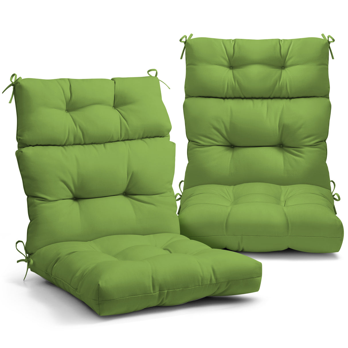 Tufted Outdoor/Indoor High Back Patio Chair Cushion, 2 Pack, 46'' x 22''