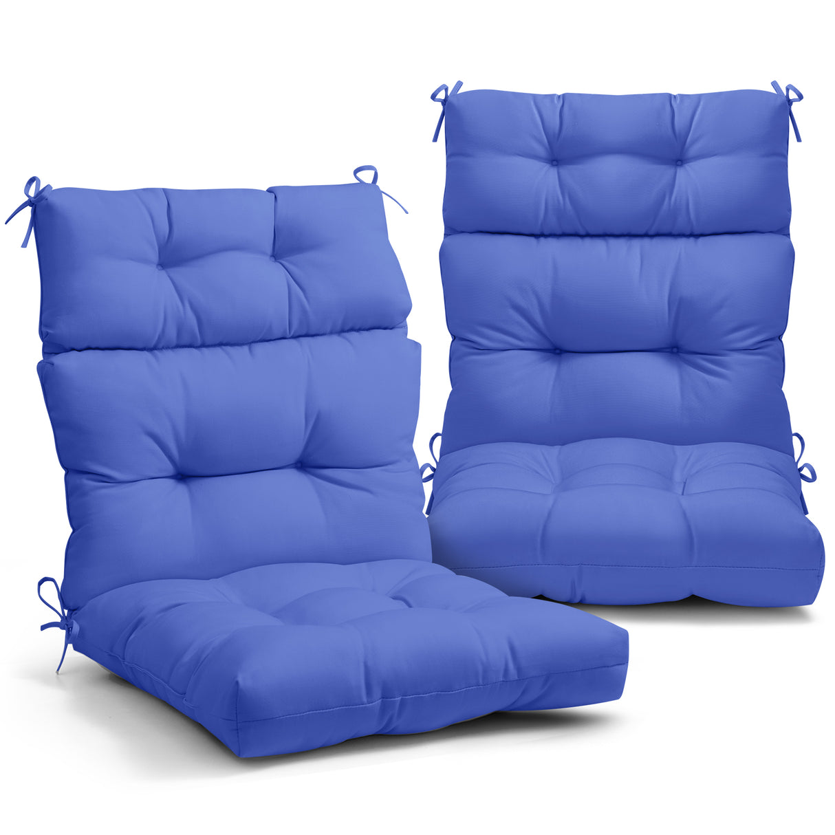 Tufted Outdoor/Indoor High Back Patio Chair Cushion, 2 Pack, 46'' x 22''