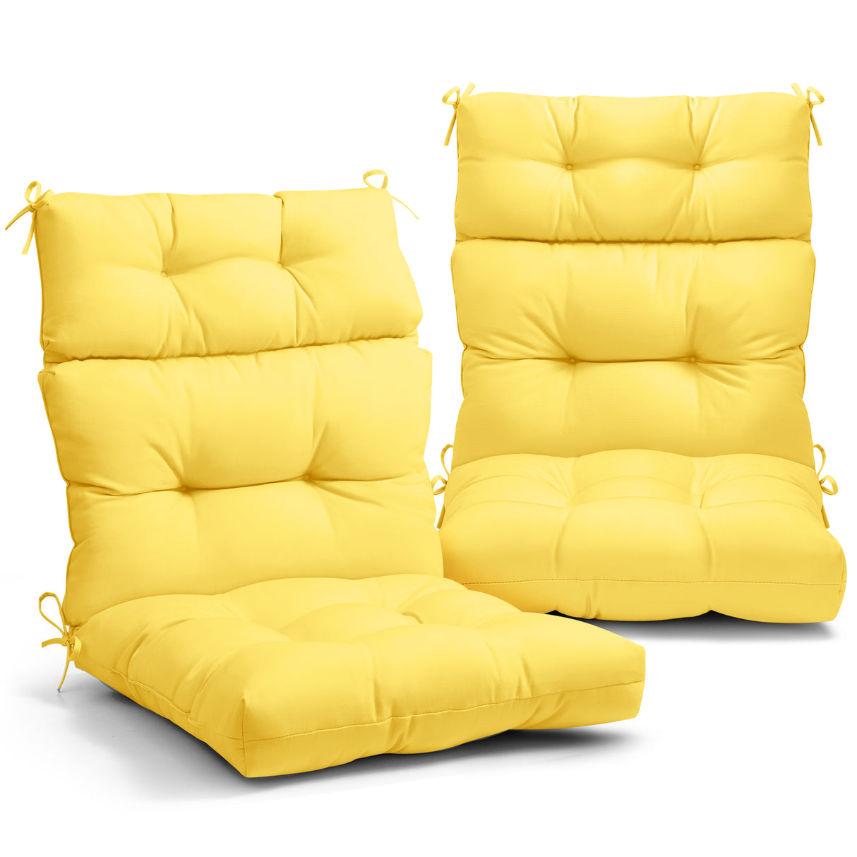 Tufted Outdoor/Indoor High Back Patio Chair Cushion, 2 Pack, 46'' x 22''