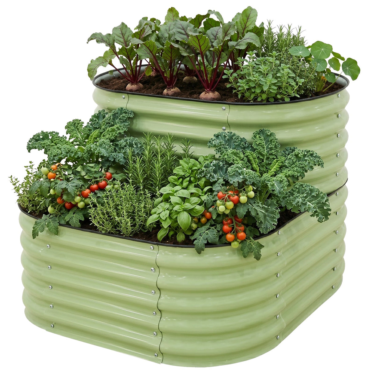 2 - Tier Raised Garden Bed Planters, Coated Metal Raised Bed - Eagle Peak®