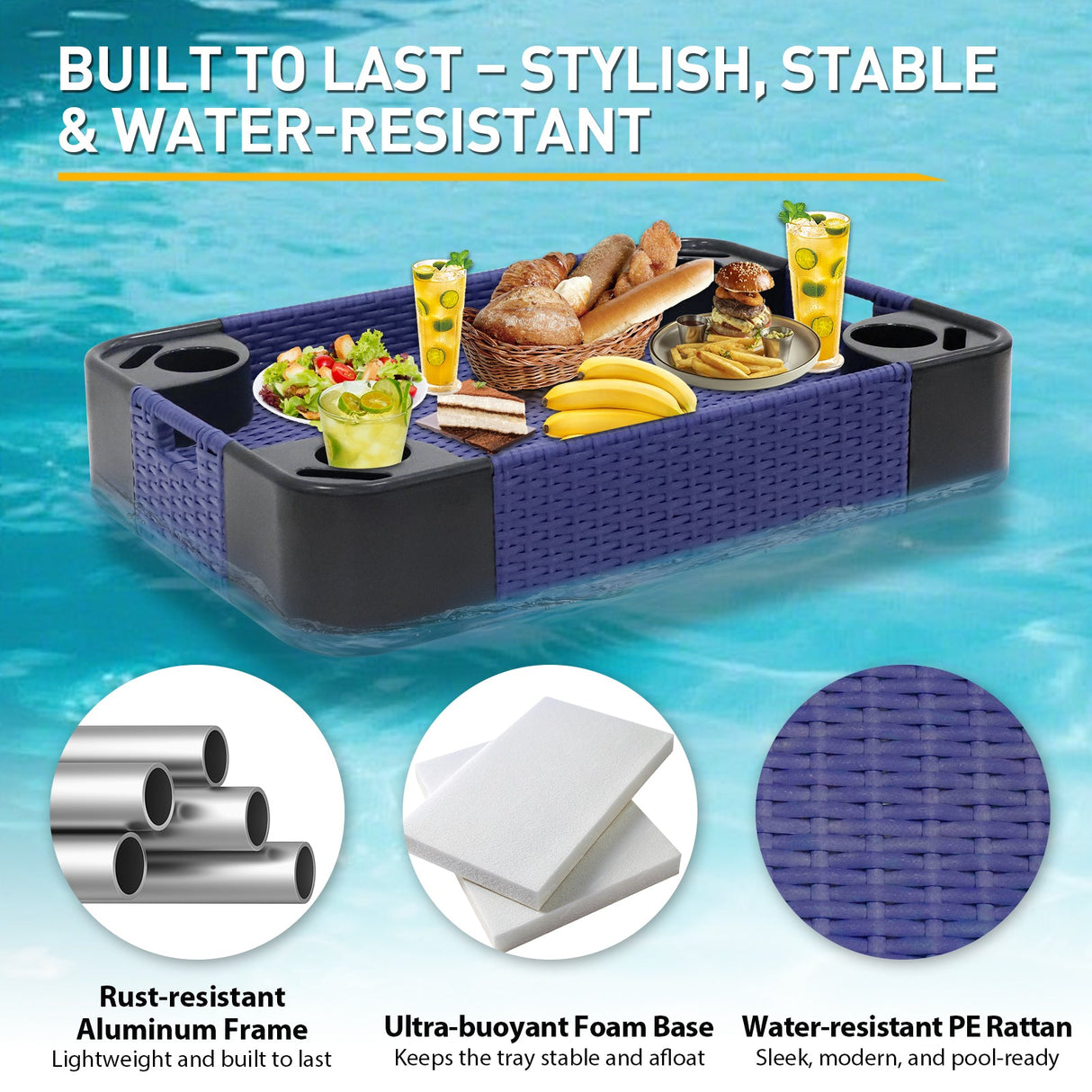 24”x24” Square/35”x24” Rectangular Floating Tray for Pool and Hot Tub - Eagle Peak Custom Canopy Tent