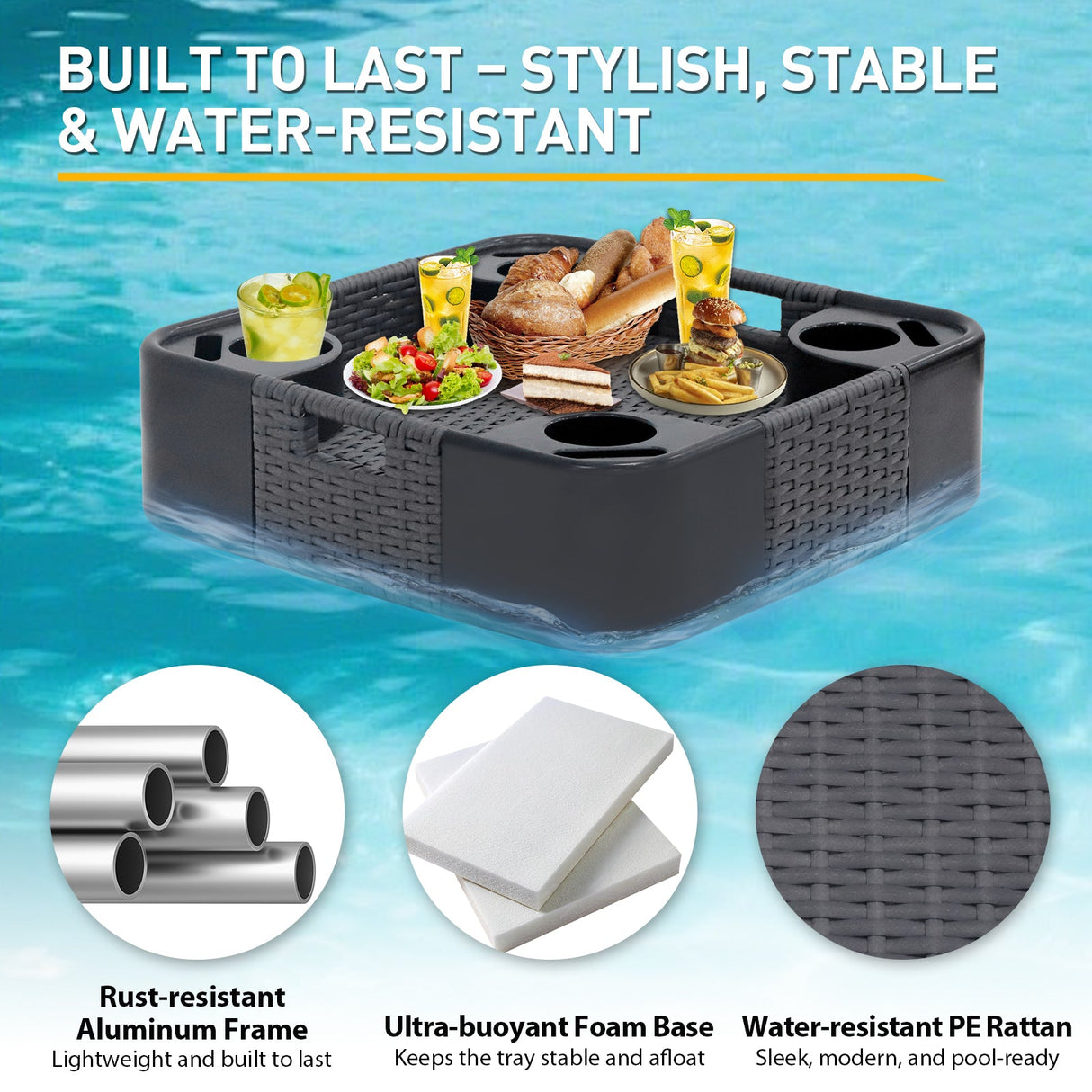 24”x24” Square/35”x24” Rectangular Floating Tray for Pool and Hot Tub - Eagle Peak Custom Canopy Tent