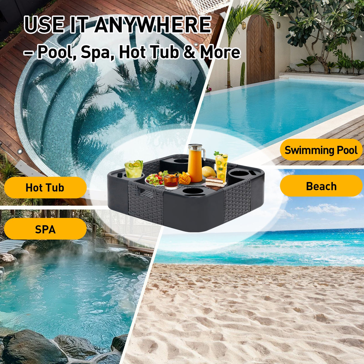 24”x24” Square/35”x24” Rectangular Floating Tray for Pool and Hot Tub - Eagle Peak Custom Canopy Tent