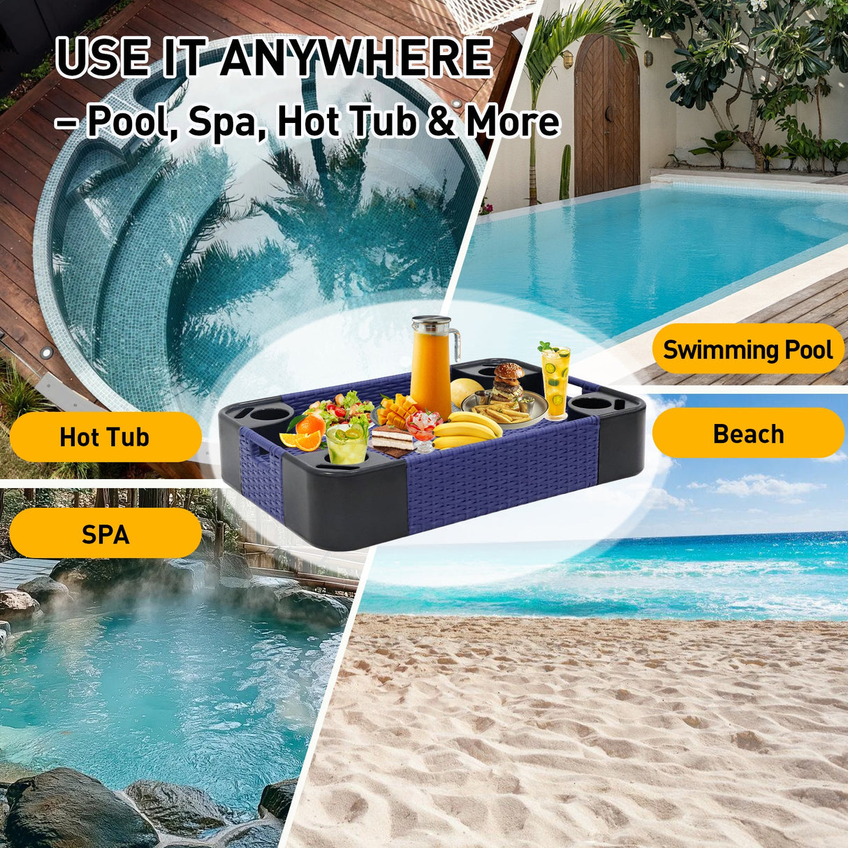 24”x24” Square/35”x24” Rectangular Floating Tray for Pool and Hot Tub - Eagle Peak Custom Canopy Tent