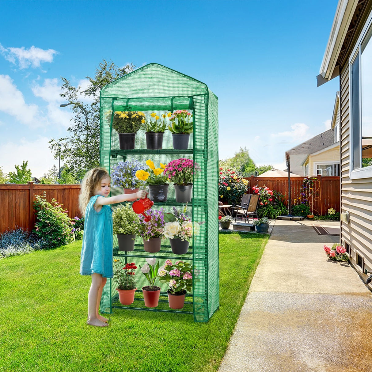 27.2"x19.3"x64.2" Mini Greenhouse with Wire Shelves - Eagle Peak