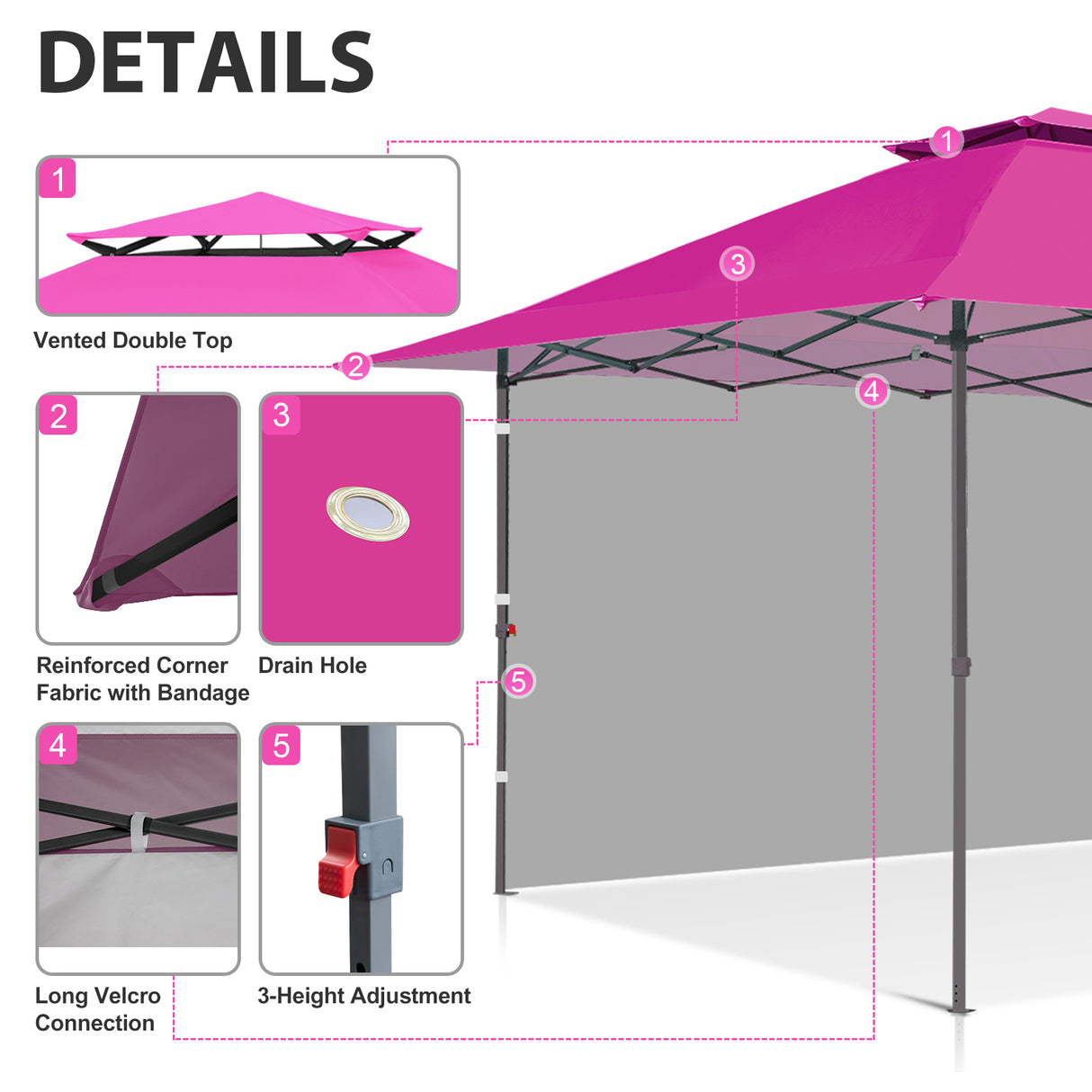 13x13 Pop Up Canopy Tent With Sidewall