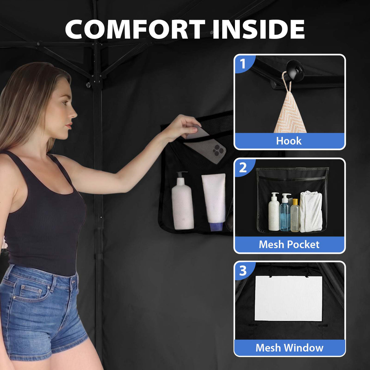 5x5 Pop Up Changing Tent, Flat Top Changing Room