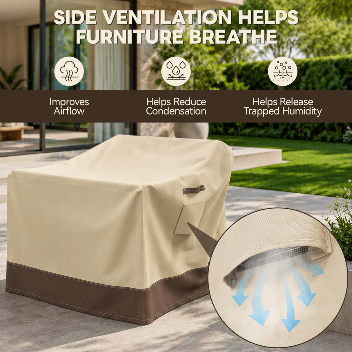 Patio Furniture Cover, Single Chair 31.5''W×32''D×28.5''H