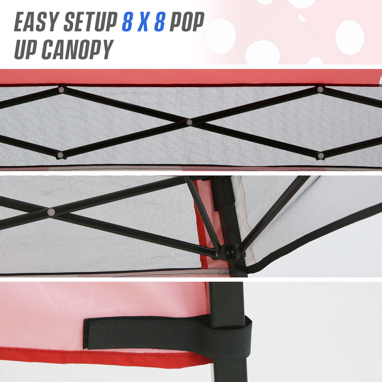 8x8 Backpack Pop Up Canopy Tent w/ Sidewall 8x8 Base 6x6 Top, Unique Printing Fabric