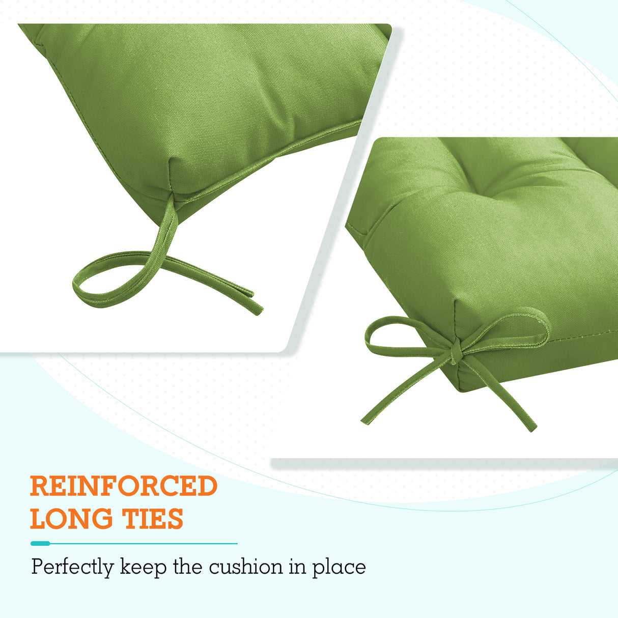 Tufted Outdoor/Indoor High Back Patio Chair Cushion, 2 Pack, 46'' x 22''
