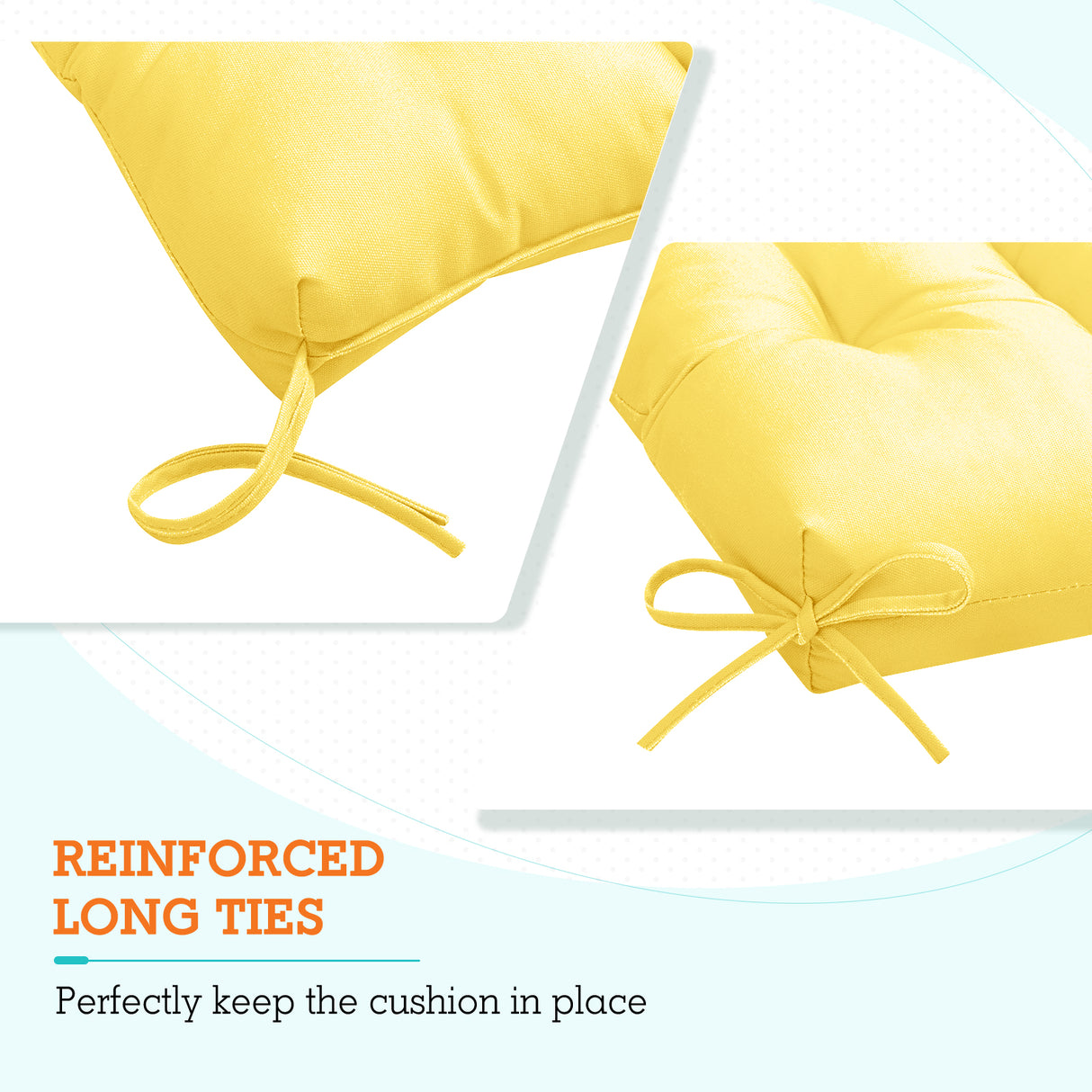 Tufted Outdoor/Indoor High Back Patio Chair Cushion, 2 Pack, 46'' x 22''