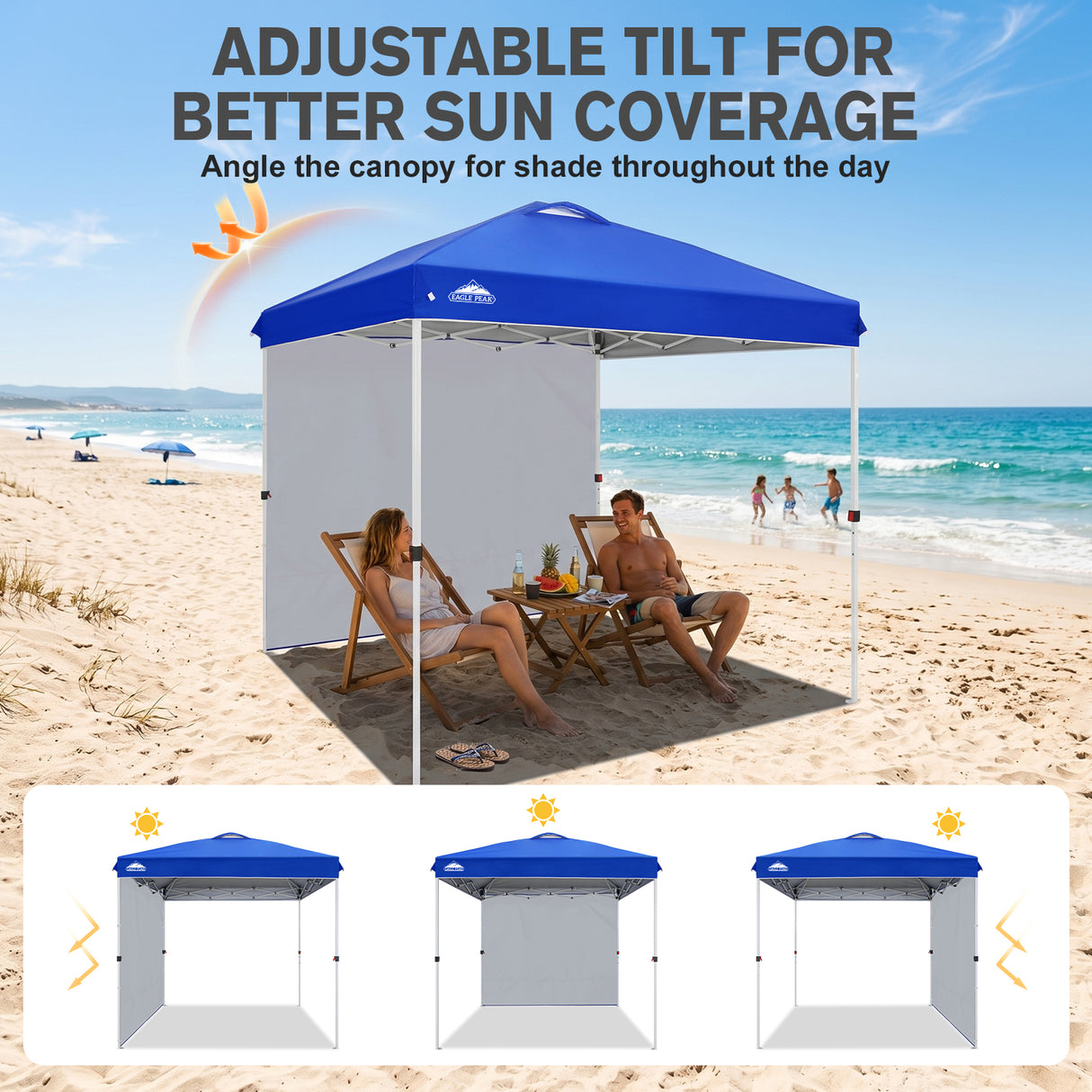 8x8 Pop Up Canopy Tent with 1 Sidewall