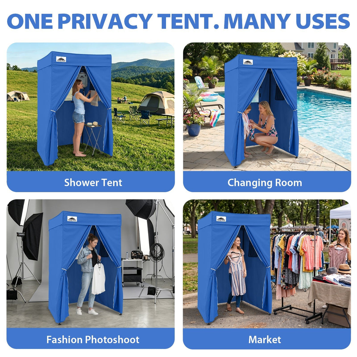 4x4 Pop Up Changing Tent, Flat Top Changing Room - Eagle Peak®