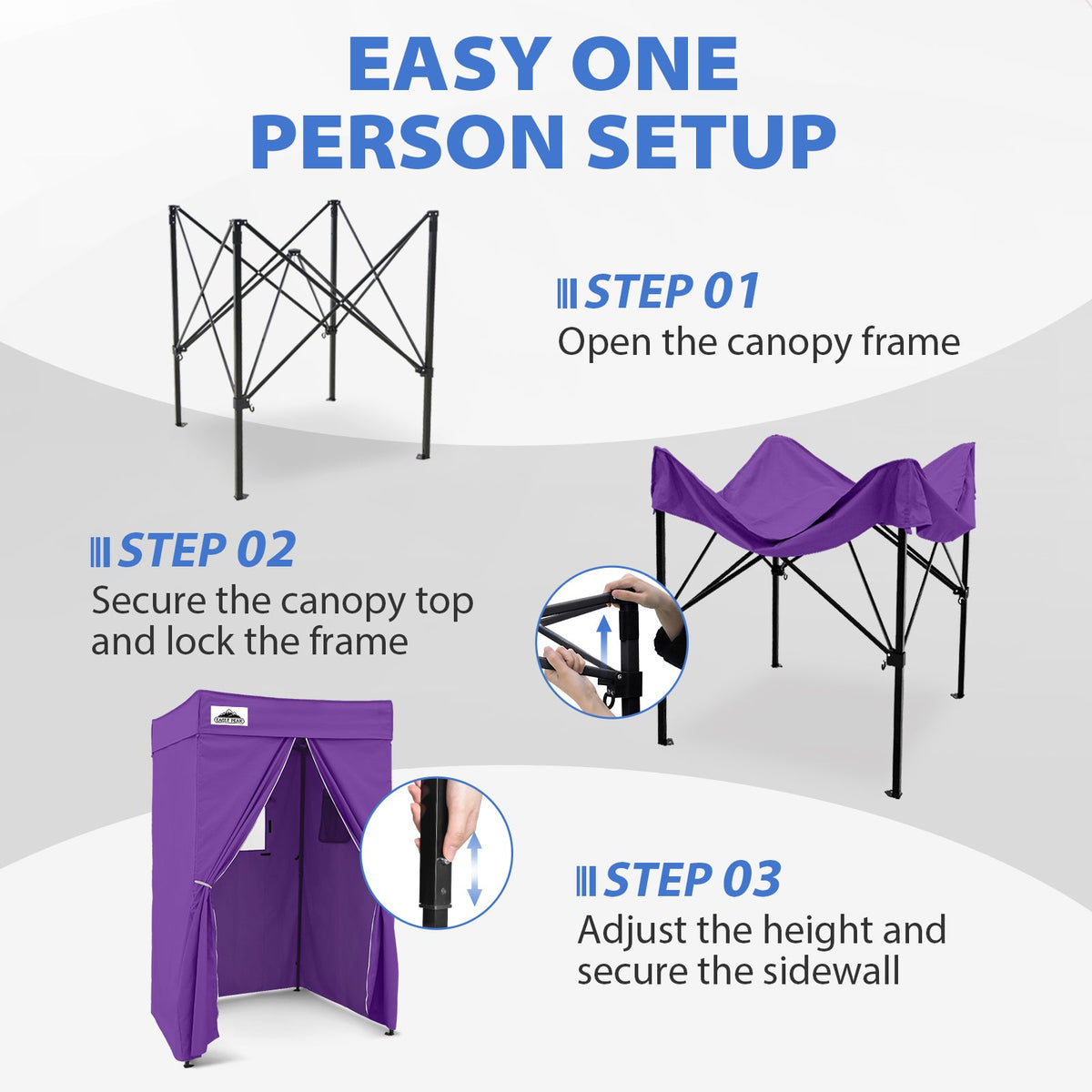 4x4 Pop Up Changing Tent, Flat Top Changing Room - Eagle Peak®