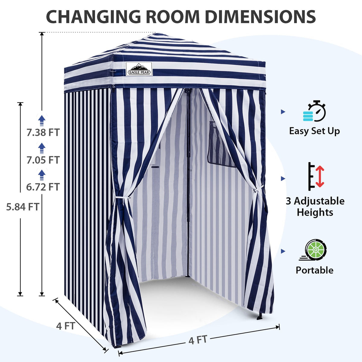 4x4 Pop Up Changing Tent, Portable Changing Room - Eagle Peak®
