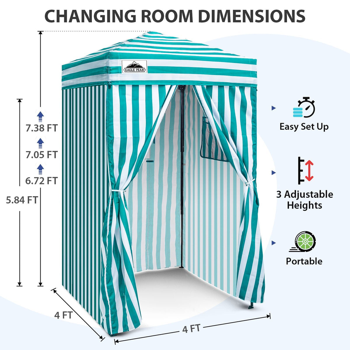 4x4 Pop Up Changing Tent, Portable Changing Room - Eagle Peak®