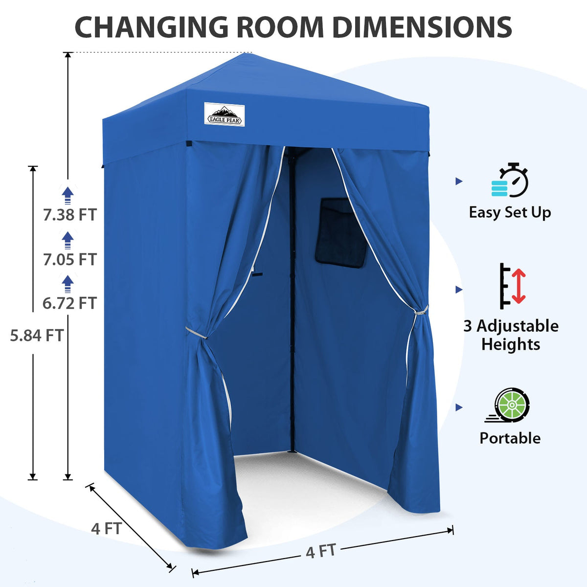 4x4 Pop Up Changing Tent, Portable Changing Room - Eagle Peak®