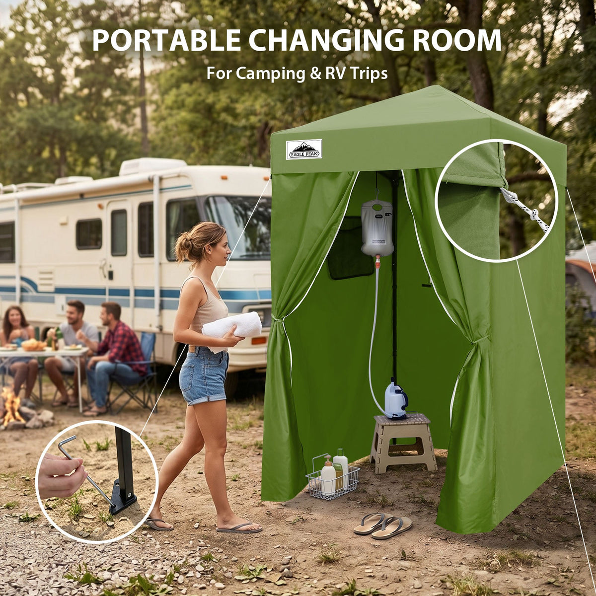 4x4 Pop Up Changing Tent, Portable Changing Room - Eagle Peak®