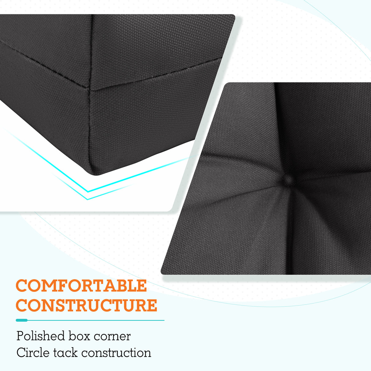 Tufted Outdoor/Indoor High Back Patio Chair Cushion, 2 Pack, 46'' x 22''