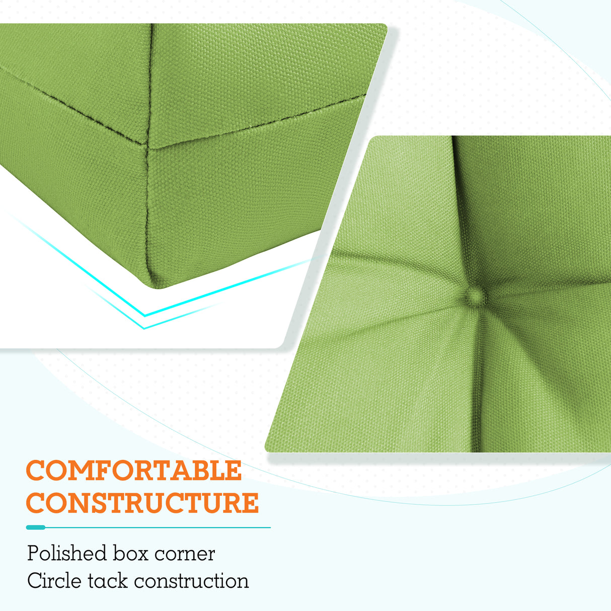 Tufted Outdoor/Indoor High Back Patio Chair Cushion, 2 Pack, 46'' x 22''