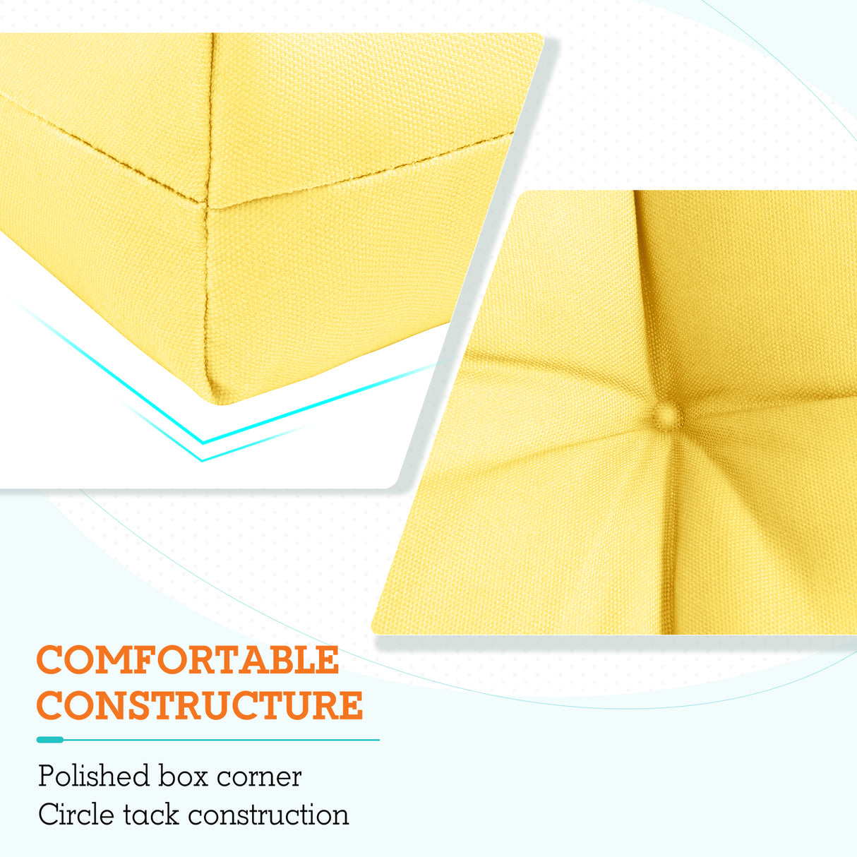 Tufted Outdoor/Indoor High Back Patio Chair Cushion, 2 Pack, 46'' x 22''