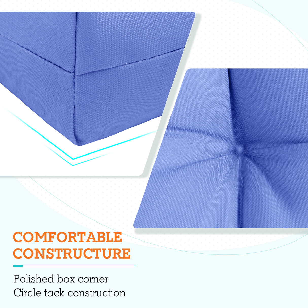 Tufted Outdoor/Indoor High Back Patio Chair Cushion, 2 Pack, 46'' x 22''