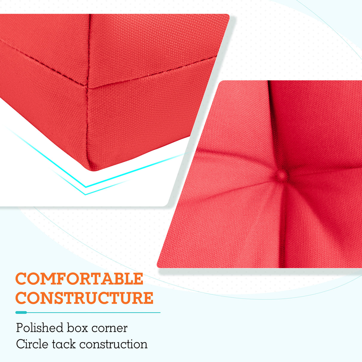 Tufted Outdoor/Indoor High Back Patio Chair Cushion, 2 Pack, 46'' x 22''