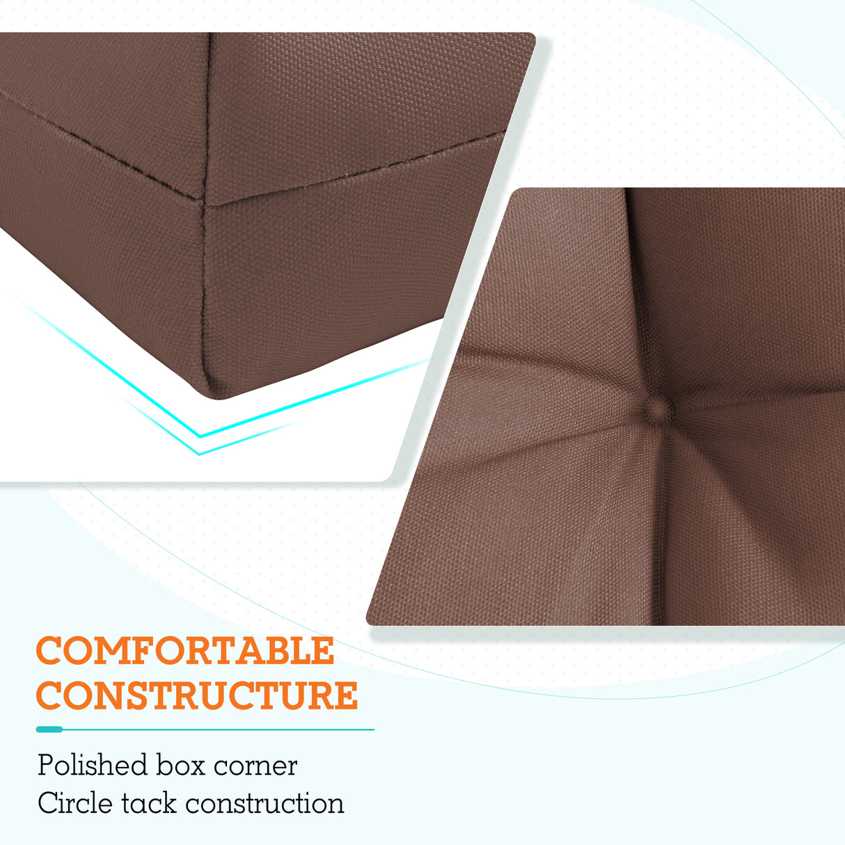 Tufted Outdoor/Indoor High Back Patio Chair Cushion, 2 Pack, 46'' x 22''