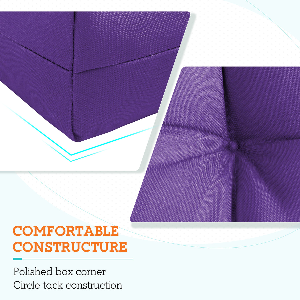 Tufted Outdoor/Indoor High Back Patio Chair Cushion, 2 Pack, 46'' x 22''