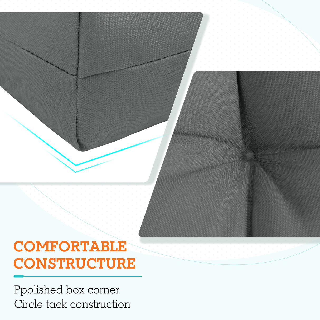 Tufted Outdoor/Indoor High Back Patio Chair Cushion, 2 Pack, 46'' x 22''