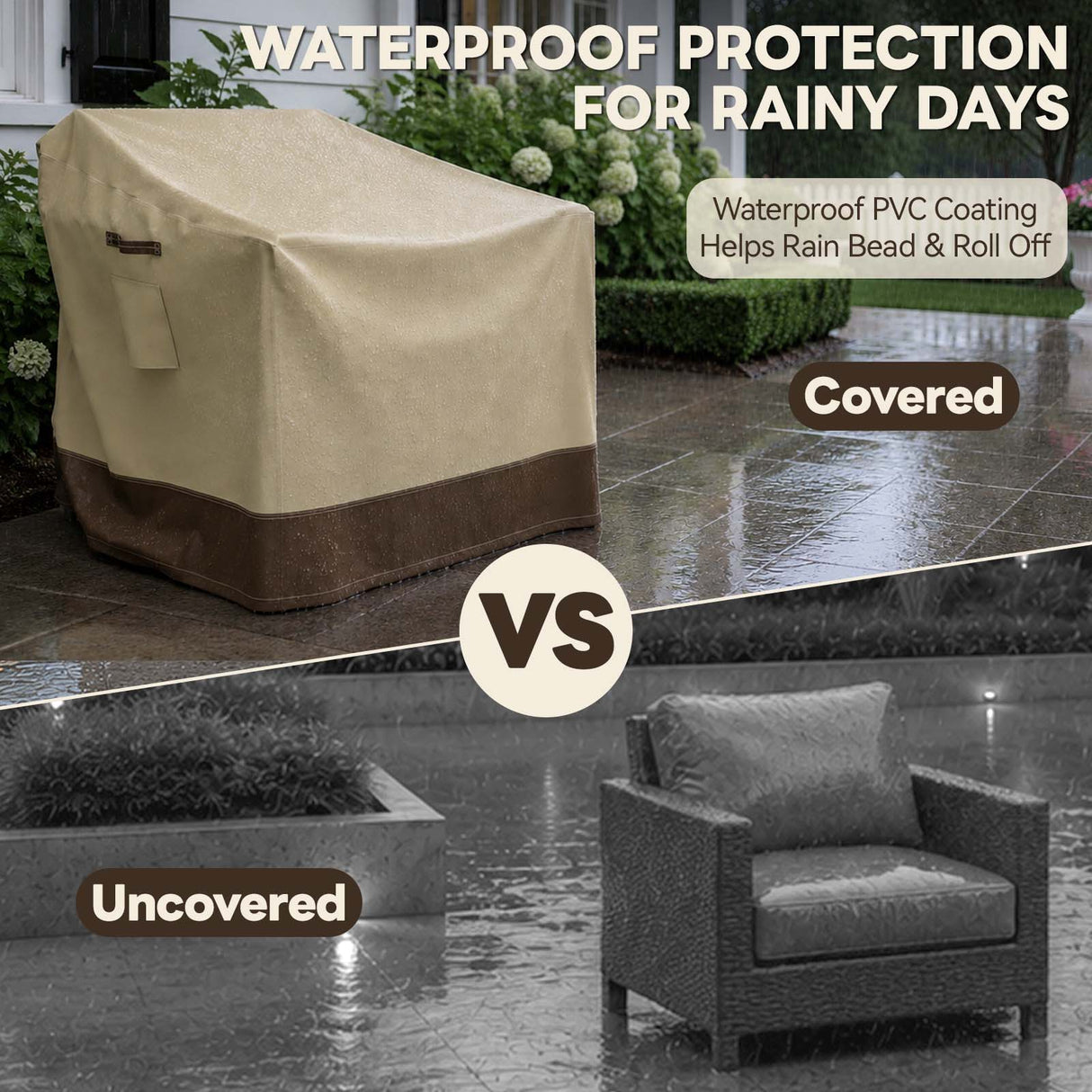 Patio Furniture Cover, Single Chair 31.5''W×32''D×28.5''H