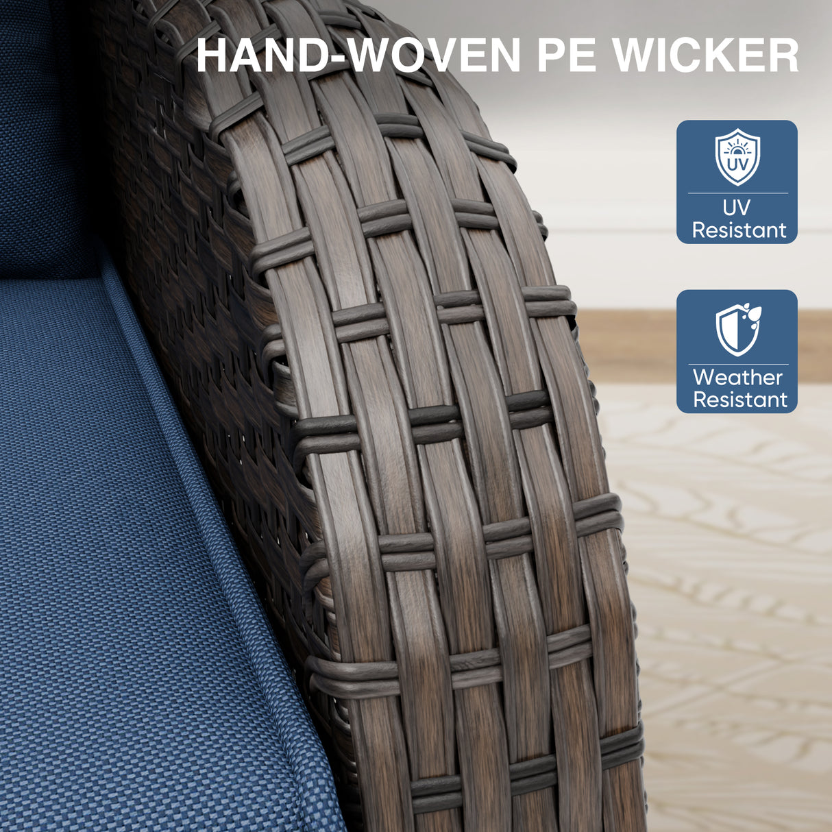 Outdoor Wicker Recliner Chair with Footrest