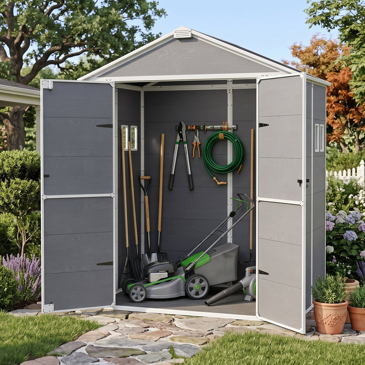 5x3/6x4/6x8/8x8/10x8 FT Outdoor Storage Shed with Floor - Eagle Peak®