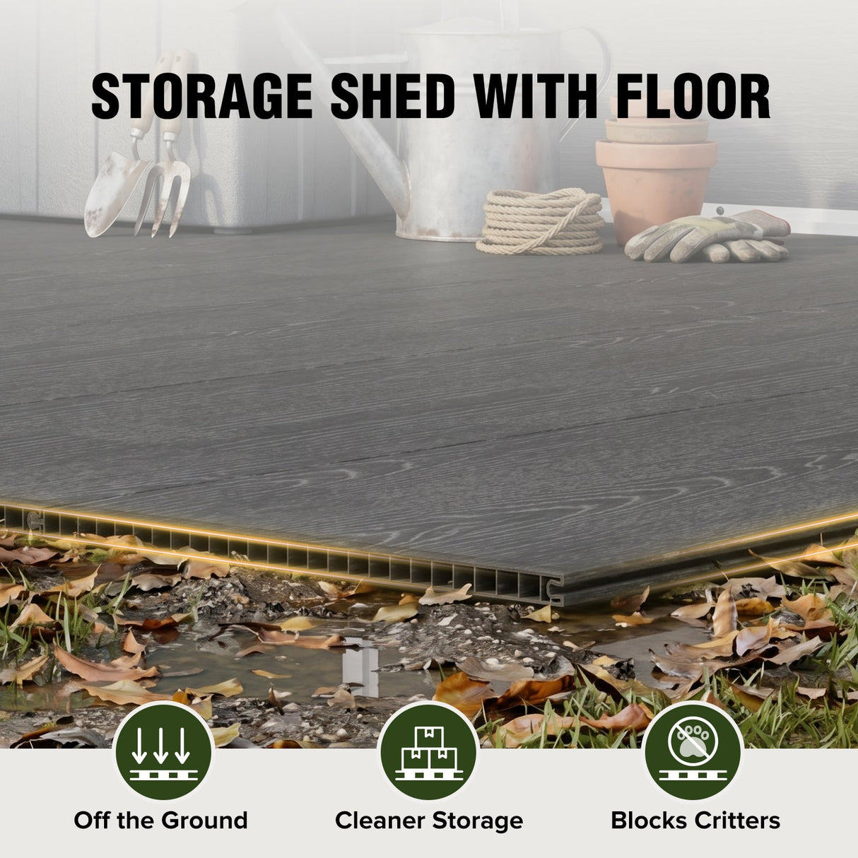 5x3/6x4/6x8/8x8/10x8 FT Outdoor Storage Shed with Floor - Eagle Peak®