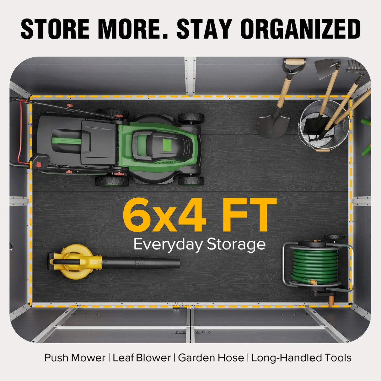 5x3/6x4/6x8/8x8/10x8 FT Outdoor Storage Shed with Floor - Eagle Peak®