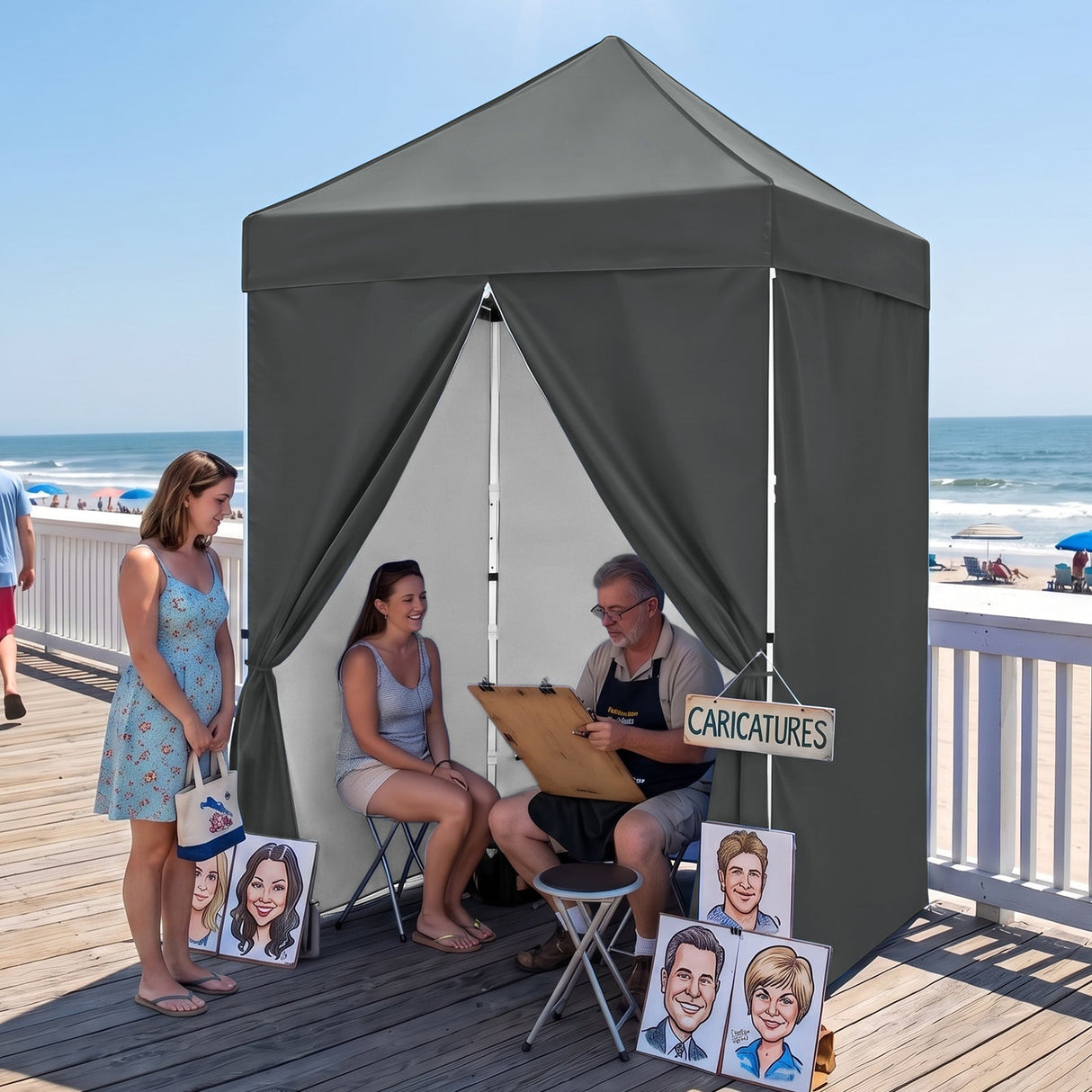 5x5 Instant Canopy with 4-Side Wall Panels - Eagle Peak®