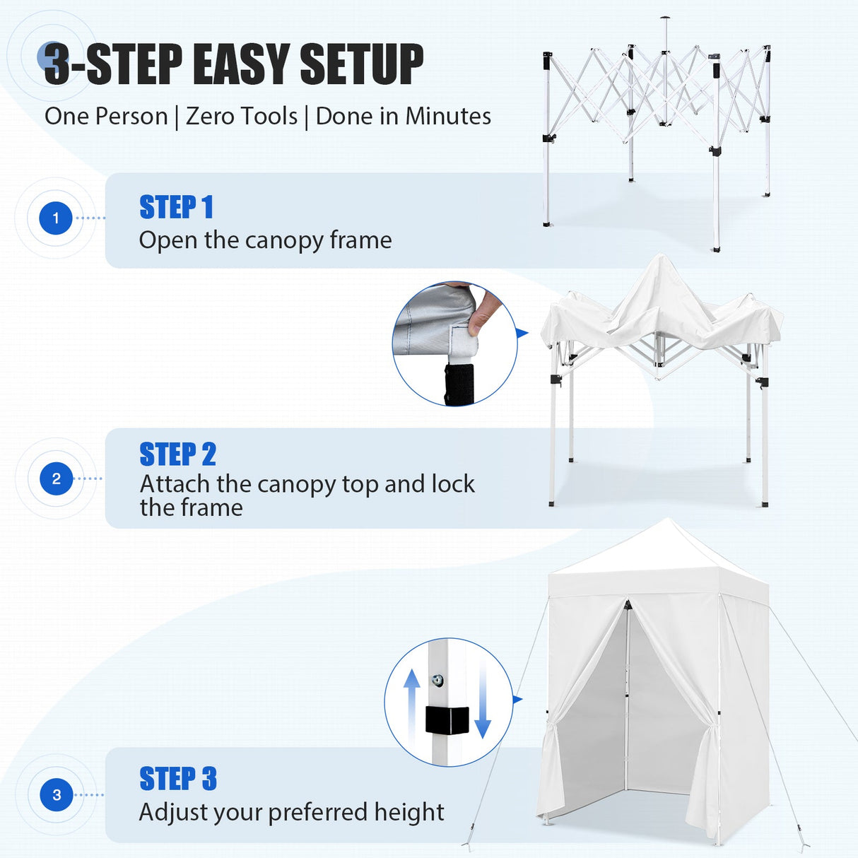 5x5 Instant Canopy with 4-Side Wall Panels - Eagle Peak®
