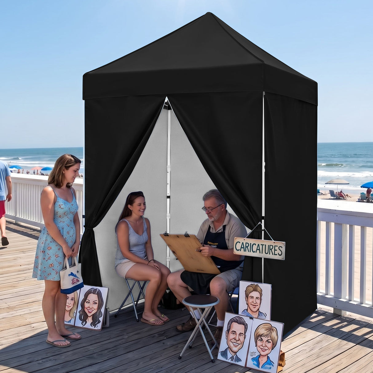 5x5 Instant Canopy with 4-Side Wall Panels - Eagle Peak®