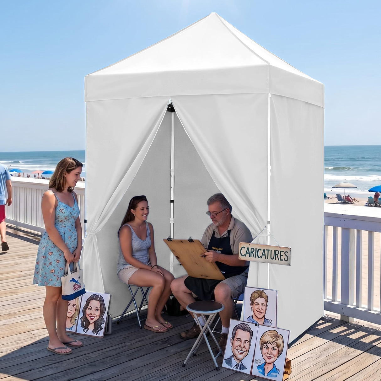 5x5 Instant Canopy with 4-Side Wall Panels - Eagle Peak®